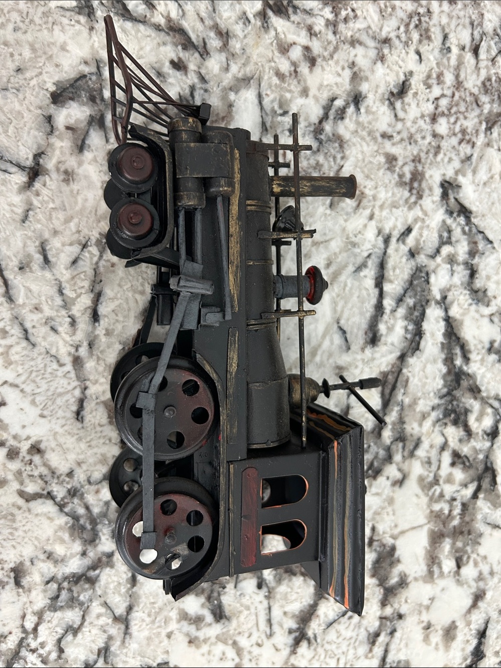 Vintage Style Decorative Steam Locomotive - Black and Rust Accents
